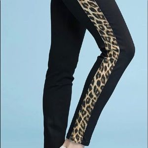 Judy blue black jeans with animal print stripe